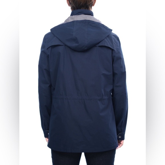 Rainforest Men’s Navy Blue Field Jacket With Stowaway Hood Size M - Picture 2 of 7